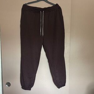 Kirkland Signature Brown Track Pants with Elastic Cuffs